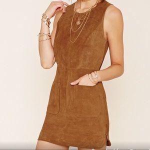 Suede shift dress